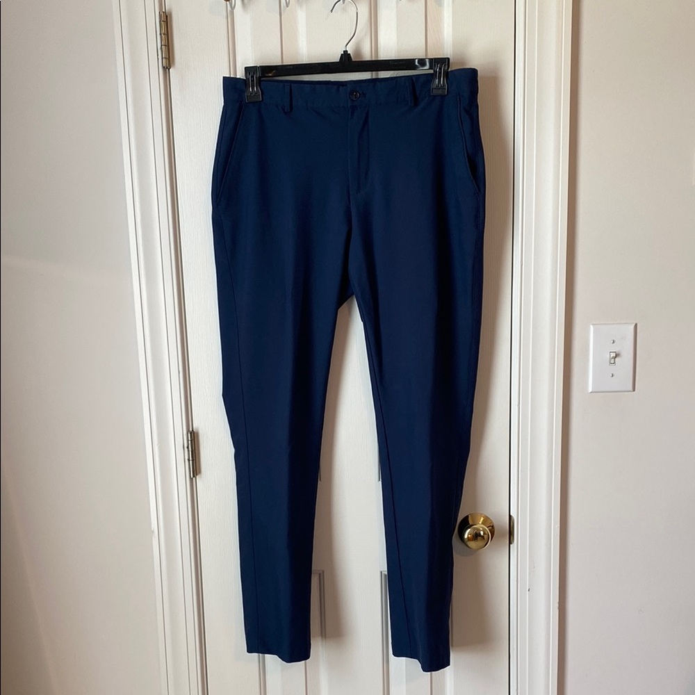 Greg Norman Navy Dress Pants with Slim Fit 34 x 34